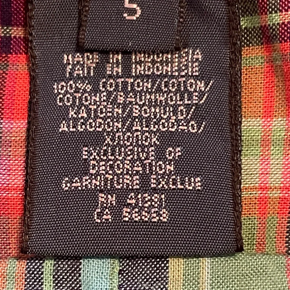 Ralph Lauren Boys Size 5 Madras Plaid Shirt Cotton Button Down Pony Preppy